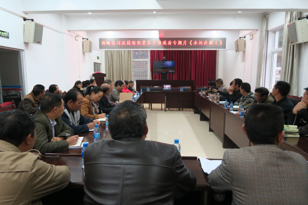 西畴县司法局组织党员干部观看《永远在路上》